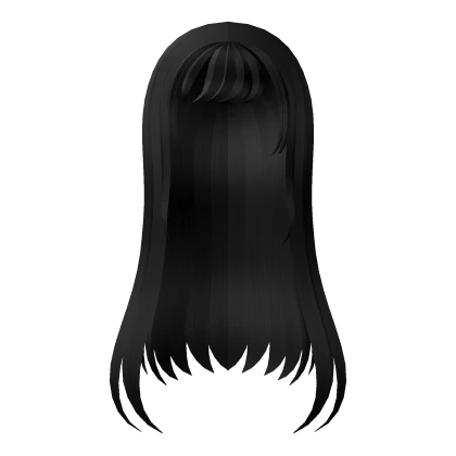 long black hair with bangs