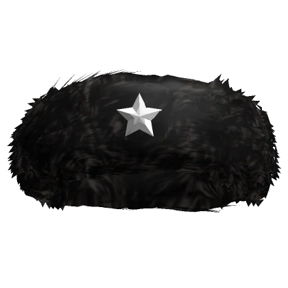 Black Trapper Fur  Silver Cross Headband