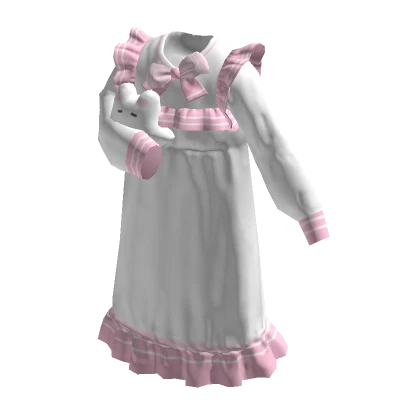 Holding Plushie Pajamas dress (pink)