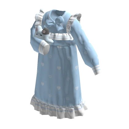 Holding Plushie Pajamas dress (blue)