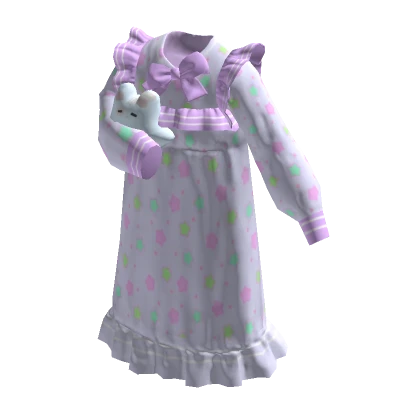 Holding Plushie Pajamas dress (star, purple)