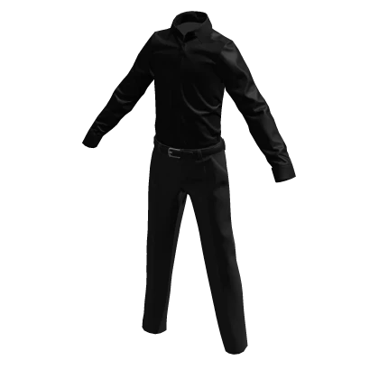 Formal Business Dark Grey Pants & Black Shirt