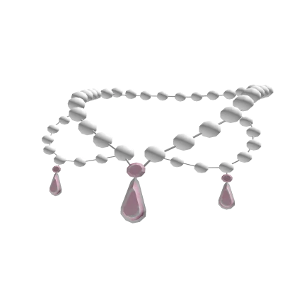 White Necklace with pink gems 3.0