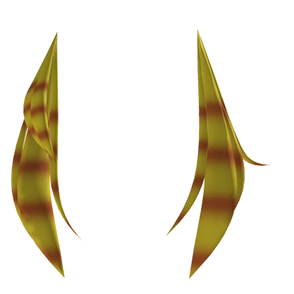 Asymmetrical yellow & orange raccoon tails