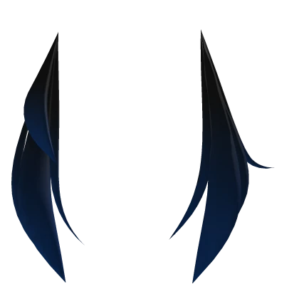 Asymmetrical black to blue gradient tails