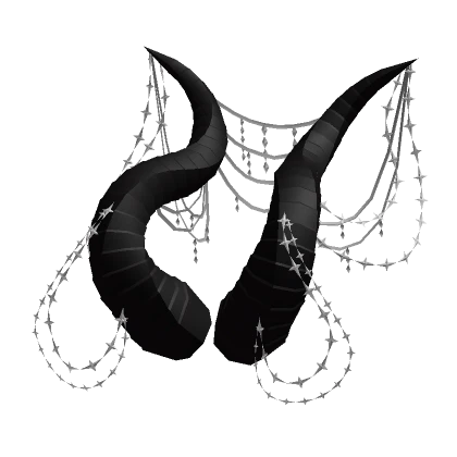 Black White Jewel Adorned Higher Being Horns