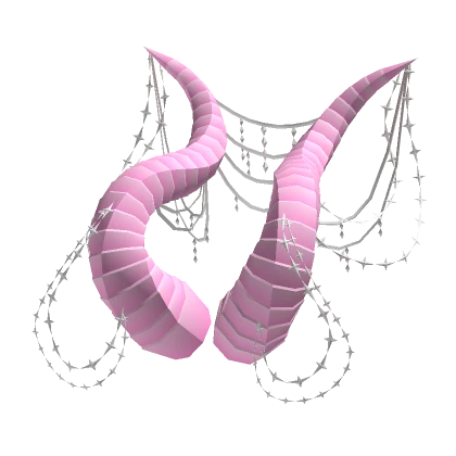 Pink White Jewel Adorned Higher Being Horns