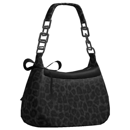 Black Leopard Gyaru Fur Purse