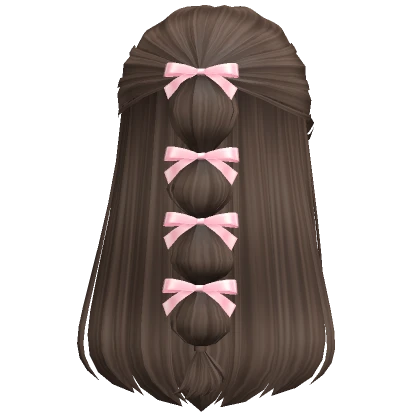 Soft Bubble Braid Half up Hair w/ Bow (Brown)