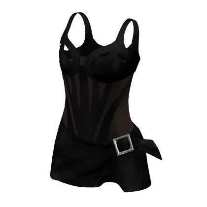 Black Corset Dress (Medium Brown)