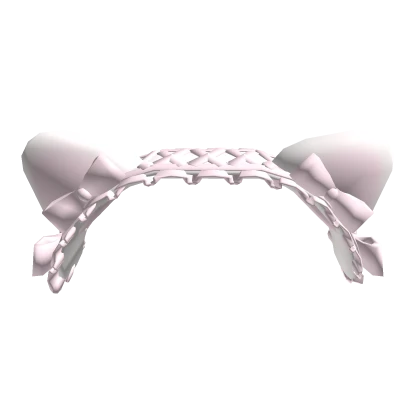 ꒰┊pink n white laced cat bonnet