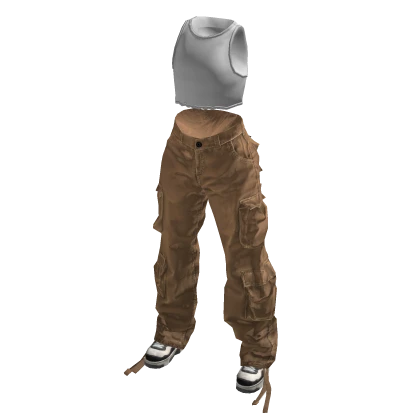 Khaki Urban Baggy Cargos Full Outfit