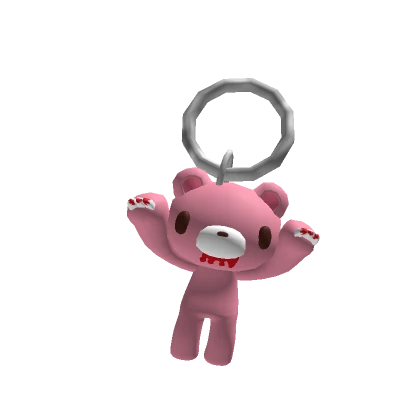 Gloomy Looking Pink Monster Plushie Keychain