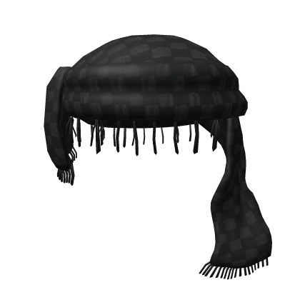 Black Luxury Checker Head Scarf Keffiyeh Wrap 