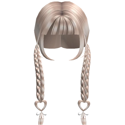 Blonde Doll Soft Heart Twin Braids W/ Ribbons