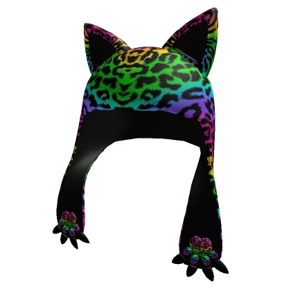 Scene rainbow cat leopard pattern