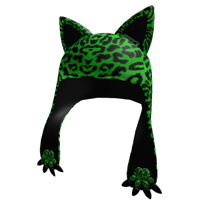 Scene green cat leopard pattern