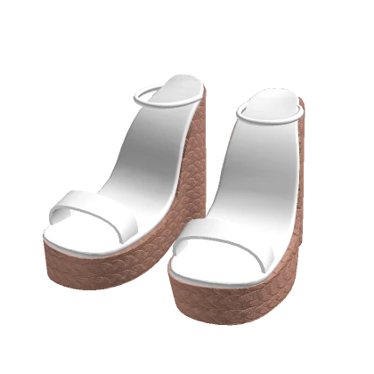 Summer wedge platform heels white tan