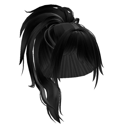 Black Scene Emo Spiky Detailed Ponytail Hair