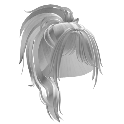 White Scene Emo Spiky Detailed Ponytail Hair