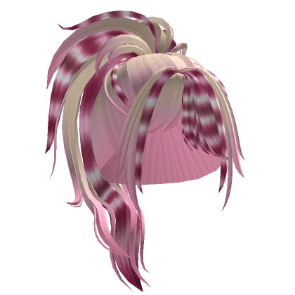 Blonde Pink Scene Emo Spiky Detailed Ponytail Hair