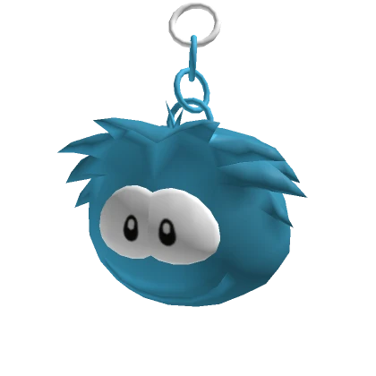 Blue Fuzzy Keychain