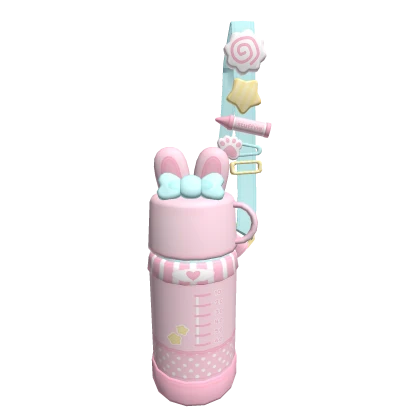  ♡ kawaii pastel pink bunny water bottle cup 1.0