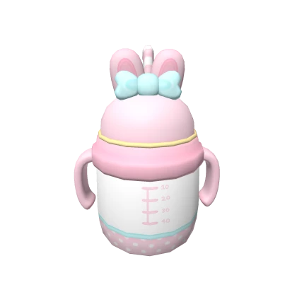 ♡ kawaii pastel pink bunny nursery sippy cup 
