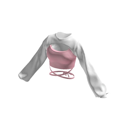 White/Pink Bandage Crop Top