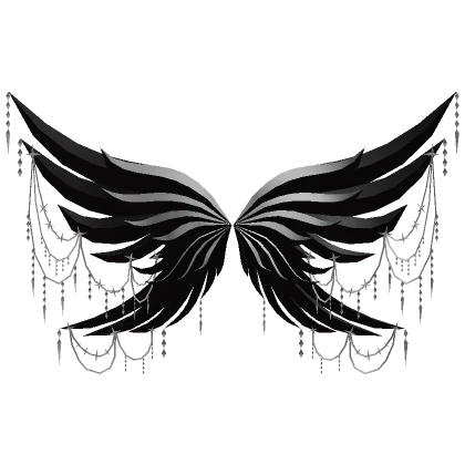 Black White Bejeweled Wings Of the Risen Angel