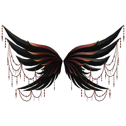 Black Gold Bejeweled Wings Of the Risen Angel