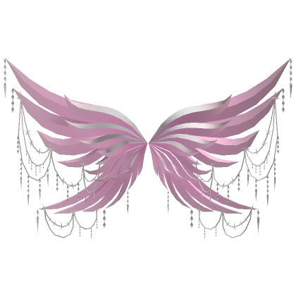 Pink White Bejeweled Wings Of the Risen Angel