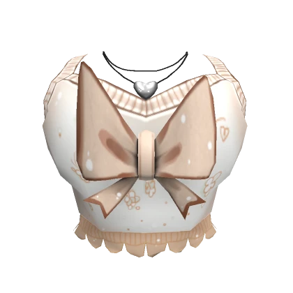 Cute Brown Chibi Flower Bow Top