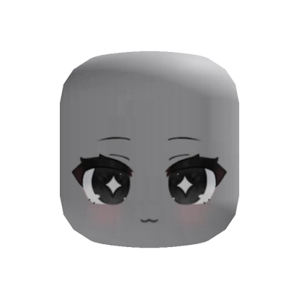 Chibi Cute Gacha Cat Sparkle Face (Black)