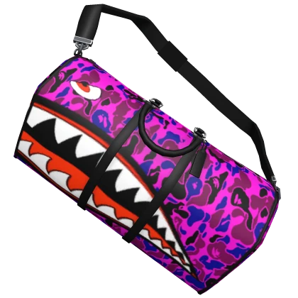 Duffel Bag BAPE Shark Purple Camo Designer Y2K 1.0