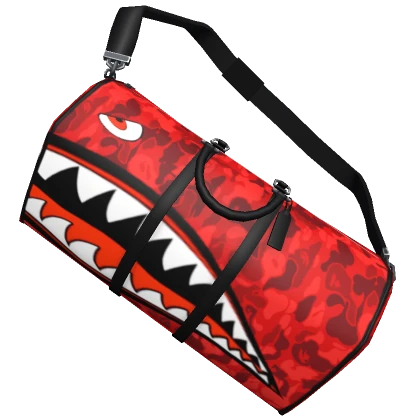 BAPE Shark Duffel Bag Red Camo Designer Y2K 1.0