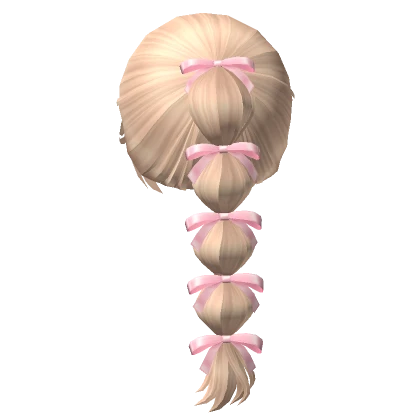 Soft Bubble Braid Ponytail w/ Bows (Blonde)