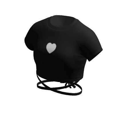 Black Heart Crop Top