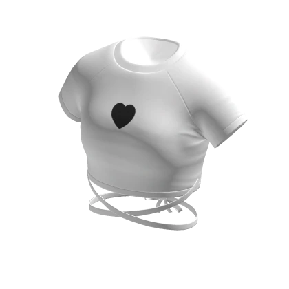 White Heart Crop Top