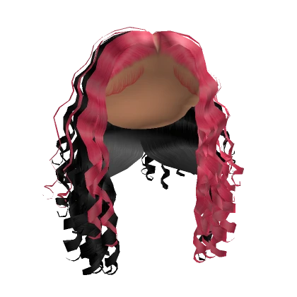 Curly Middle Part [Black and Pink]