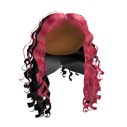 Curly Middle Part [Black and Pink]