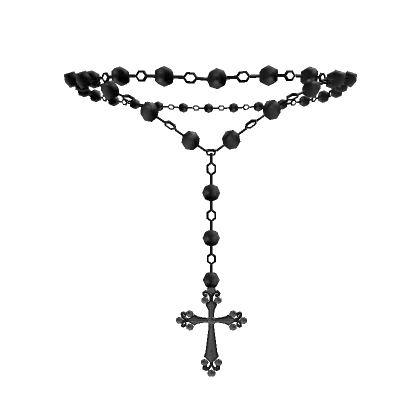 1.0 black beaded rosary 