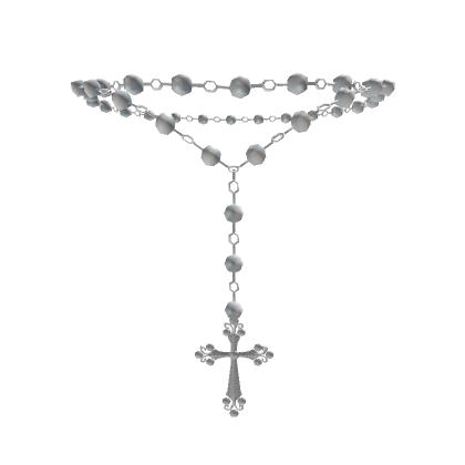 1.0 white beaded rosary