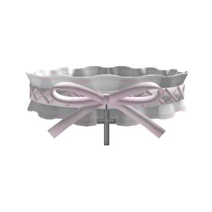 3.0 pink ruffled cross choker