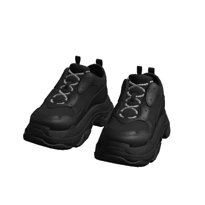 Sneakers Triple Black Trainers Y2K Big Jey Forces