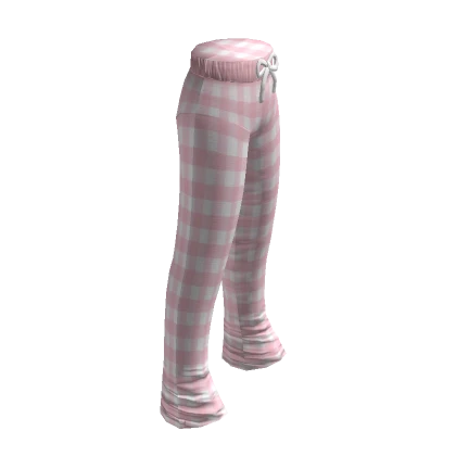 Flannel Check Pajama Pants Pink