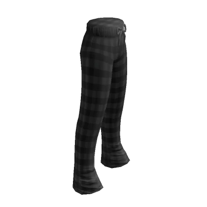 Flannel Check Pajama Pants Black