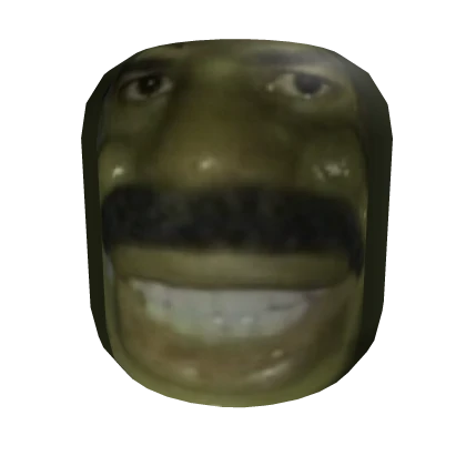 Green mustache man funny stare mask