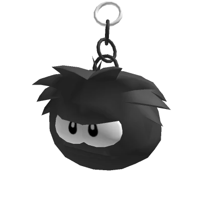 Black Fuzzy Keychain