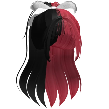 Voluminous Princess High Ponytail (Black & Red)